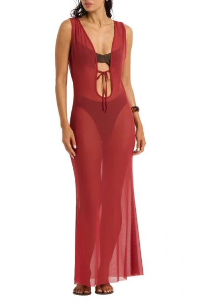 Bondeye Bond-eye Harper Cover-up Maxi Dress In Red