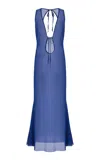 Bondeye Harper Sheer Maxi Dress In Navy