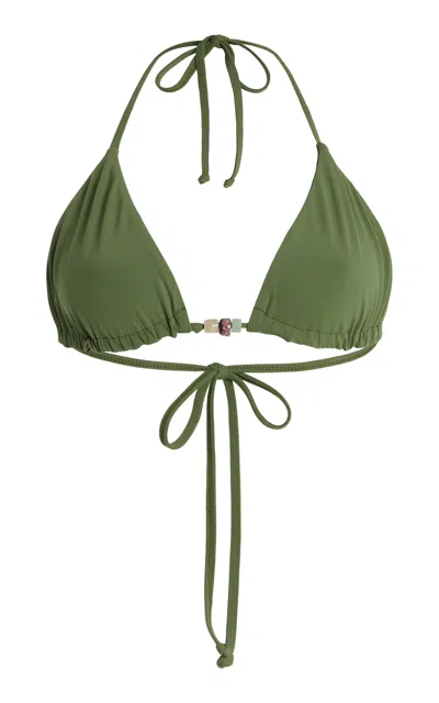 Bondeye Indi Reversible Triangle-cup Bikini In Green