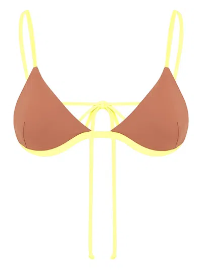 Bondeye Isla Triangle Balconette Bikini Top In Brown