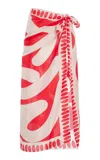 Bondeye Kaia Silk Sarong In Red