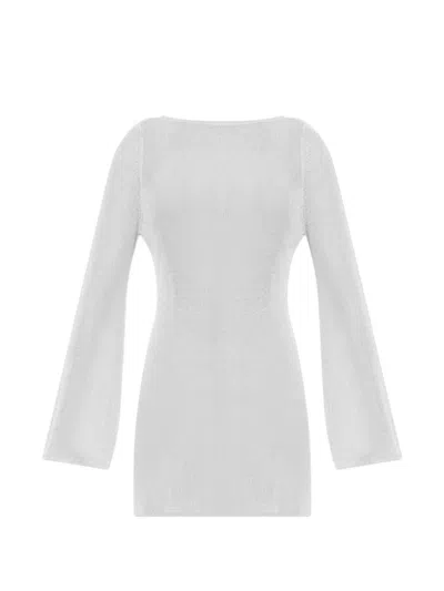 Bondeye Long Sleeve Beach Dress In White