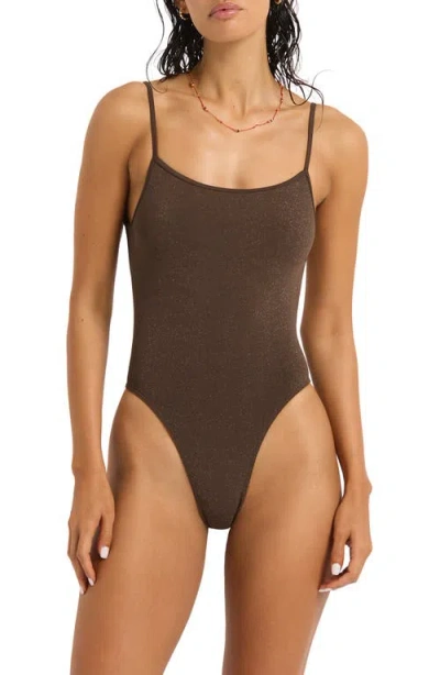 Bondeye Bond-eye Low Palace One-piece Swimsuit In Brown