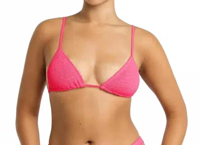 Bondeye Luana Triangle Bikini Top In Neon Azalea In Pink