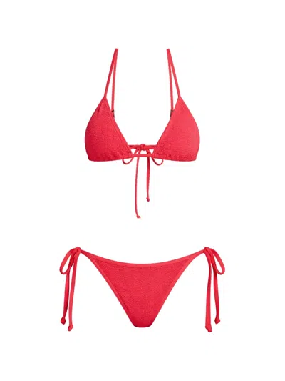 Bondeye Luana Triangle Bikini Top In Red