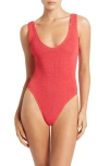 Bondeye Mara Ribbed One-piece Swimsuit In Guava