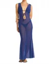 Bondeye Midnight Mesh Harper Maxi Dress In Blue In Blue