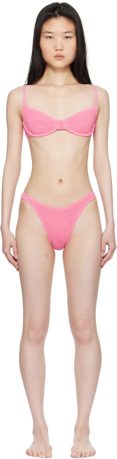 Bondeye Pink Gracie Balconette & Scene Brief Bikini In Candy Pink Recylced