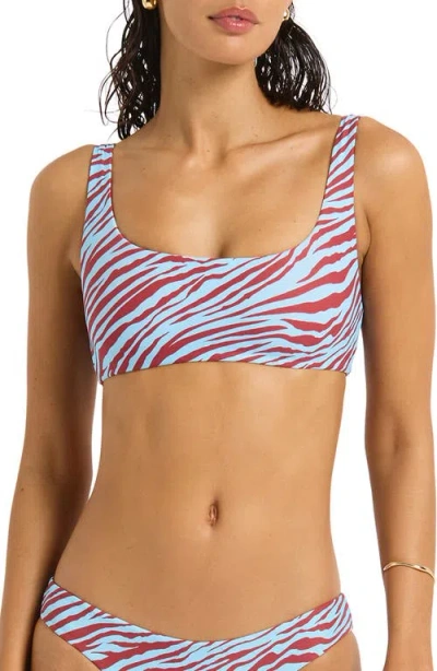 Bondeye Bond-eye Quinn Reversible Crop Bikini Top In Pink