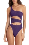 Bondeye Rico Cutout One-shoulder One-piece Swimsuit In Dahlia Shimmer