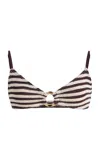 Bondeye Ring Lissio Striped Bikini Top In Multi