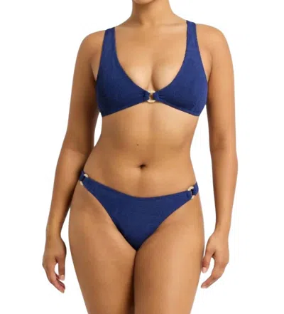 Bondeye Ring Scout Crop Bikini Top In Blue