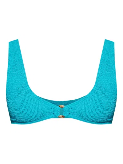Bondeye Ring Scout Textured Bikini Top In Blue
