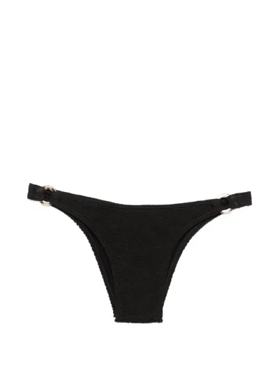 Bondeye Ring-detail Bikini Bottoms In Black