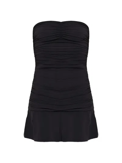 Bondeye Ruched Bare Dress In Black