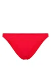 Bondeye Scene Seersucker Bikini Bottoms In Red