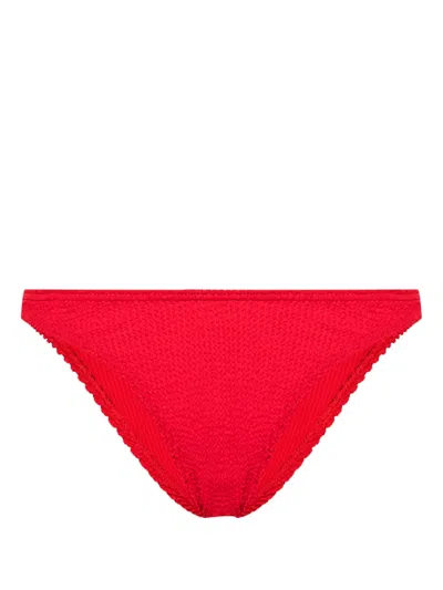Bondeye Scene Seersucker Bikini Bottoms In Red