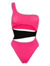 Bondeye Splice Cut-out Smocked Swimsuit In Rosa