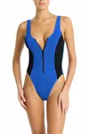Bondeye Splice Mara One Piece Swimsuit In Cobalt/black In Blue