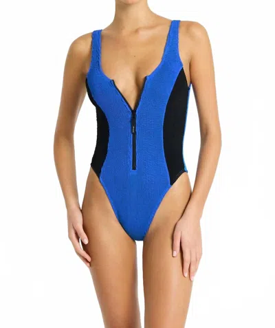 Bondeye Splice Mara One Piece Swimsuit In Cobalt/black In Blue