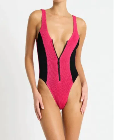 Bondeye Splice Mara One Piece Swimsuit In Raspberry In Pink