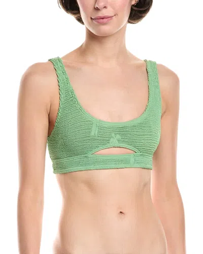 Bond-eye Swim Sasha Crop Bikini Top In Green