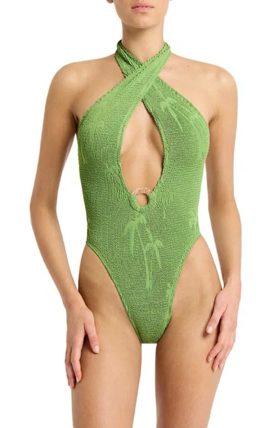 Bondeye Tatiana Plunge One-piece Swimsuit In Green