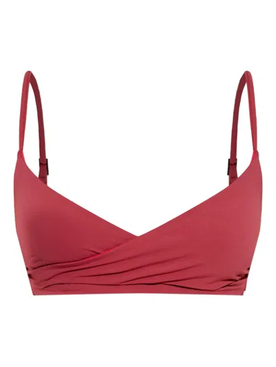 Bondeye Wrap Bikini Top In Red