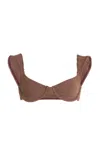 Bondeye X Georgia Fowler Balconette Bikini Top In Brown