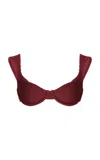 Bondeye X Georgia Fowler Balconette Bikini Top In Carmine Recycled