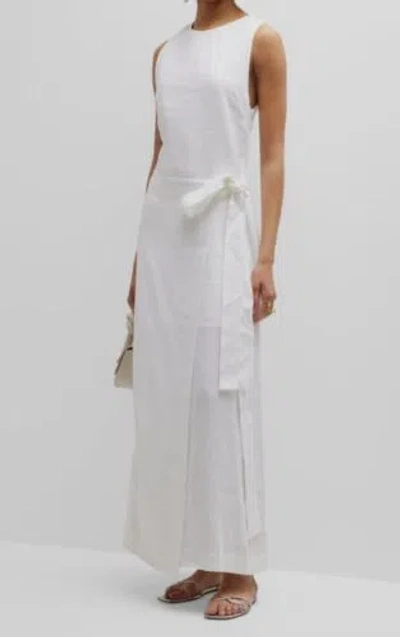 Pre-owned Bondi Born $695  Women's White Linen Sleeveless Rhodes Wrap Dress Size Xs