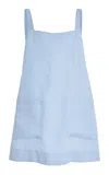Bondi Born Aelphi Organic Linen Mini Dress In Blue