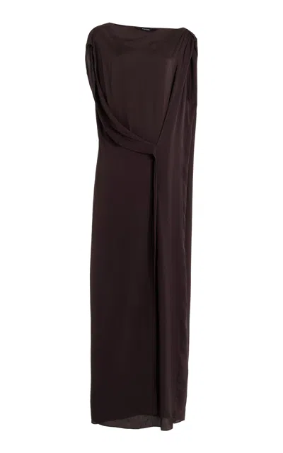 Bondi Born Ardea Draped Rayon-jersey Maxi Dress In Brown