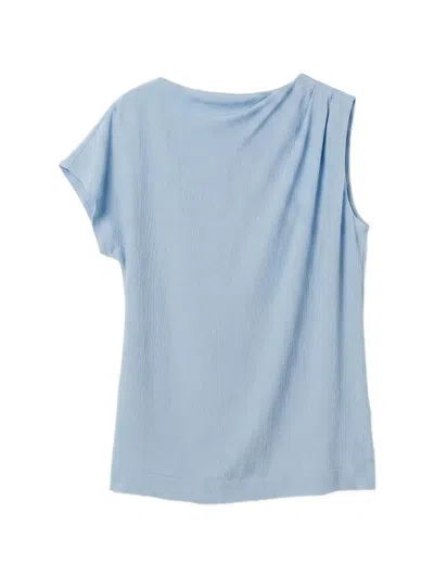 Bondi Born Ardea Draped Shoulder Top In Blue