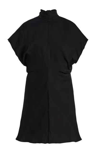 Bondi Born Ardea Tie-neck Satin Mini Dress In Black