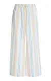 Bondi Born Arezzo Organic Linen-cotton Wide-leg Pant In Stripe