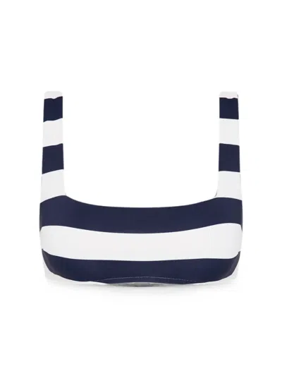 Bondi Born Aria Striped Bikini Top In Animal Print