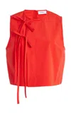 Bondi Born Avila Cropped Cotton Top In Red