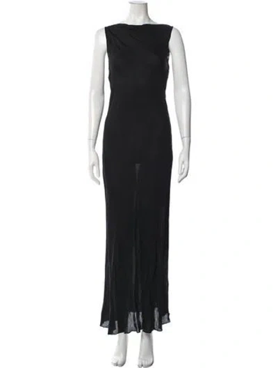 Pre-owned Bondi Born Bateau Neckline Long Dress In Black