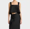 Bondi Born Bormio Tie-back Cropped Top In Black