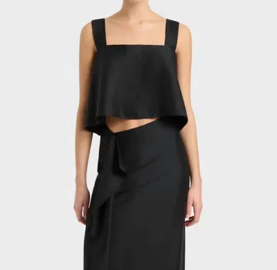 BONDI BORN BORMIO TIE BACK BODICE TOP IN BLACK