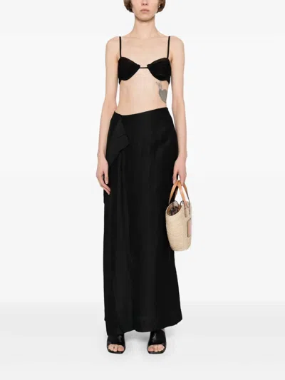 Bondi Born Bormio Wrap Over Maxi Skirt In Black