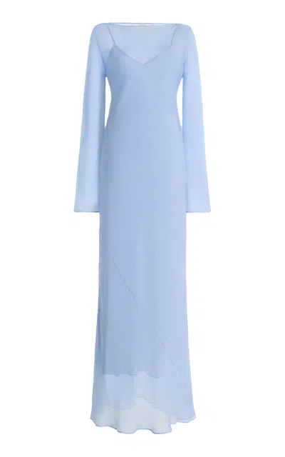 Bondi Born Capri Silk Maxi Dress In Blue