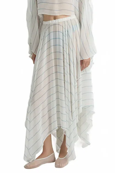 Bondi Born Capri Silk Square Skirt In Smoke Stripe In White