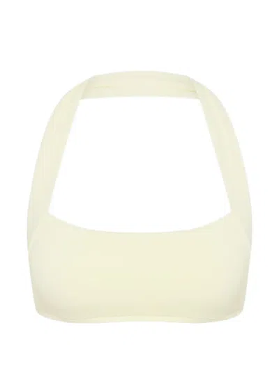 Bondi Born Cara Halter-neck Square-neck Bikini Top In Neutral