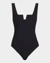 Bondi Born Clemence V-neck One-piece Swimsuit In Black