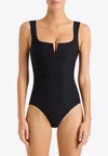 Bondi Born Clemence V-neck One-piece Swimsuit In Black