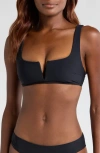 Bondi Born Clio Notched Bikini Top In Black