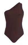 Bondi Born Colette One-shoulder One-piece Swimsuit In Brown