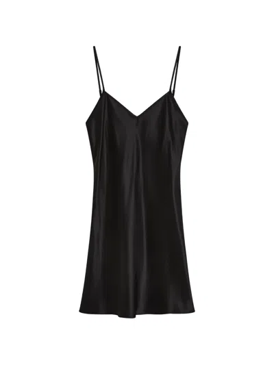 Bondi Born Como Bias-cut Slip Mini Dress In Black
